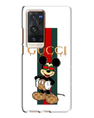 Чехол для Vivo X60 Pro Plus с картинкой «Микки Маус Gucci — полосы»