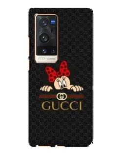 Чехол для Vivo X60 Pro Plus с картинкой «Минни Маус Gucci — черный»