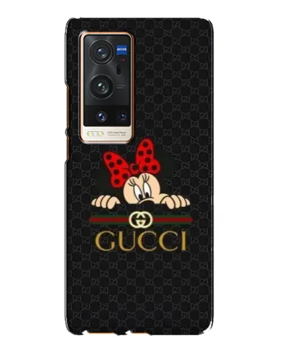 Чехол для Vivo X60 Pro Plus с картинкой «Минни Маус Gucci — черный»