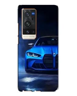 Чехол для Vivo X60 Pro Plus с картинкой «Голубая BMW M4»