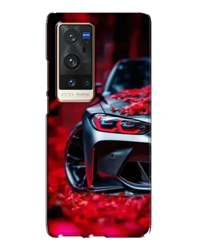Чехол для Vivo X60 Pro Plus с картинкой «Спортивная BMW и цветы»