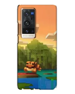 Чохол для Vivo X60 Pro Plus з картинкою «Майнкрафт захід сонця»