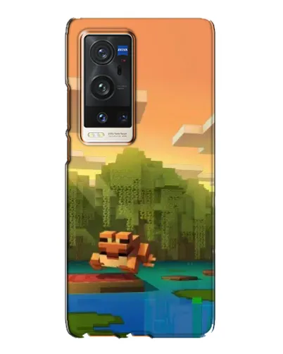Чехол для Vivo X60 Pro Plus с картинкой «Майнкрафт закат солнца»