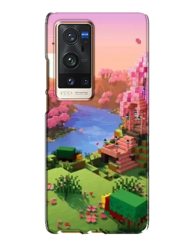 Чехол для Vivo X60 Pro Plus с картинкой «Розовое дерево Minecraft»