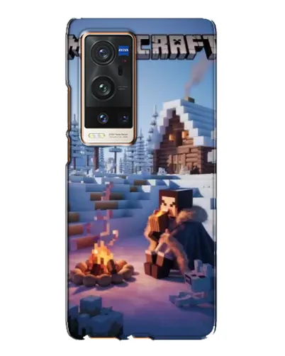 Чехол для Vivo X60 Pro Plus с картинкой «Зимний Minecraft»
