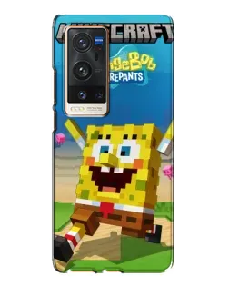 Чохол для Vivo X60 Pro Plus з картинкою «Губка Боб Minecraft»