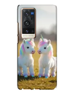 Чехол для Vivo X60 Pro Plus с картинкой «Пара единорогов»