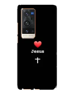 Чехол для Vivo X60 Pro Plus с картинкой «Сердце - Jesus»