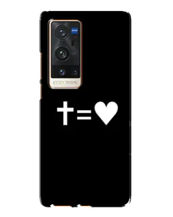 Чехол для Vivo X60 Pro Plus с картинкой «Крест и Сердце»