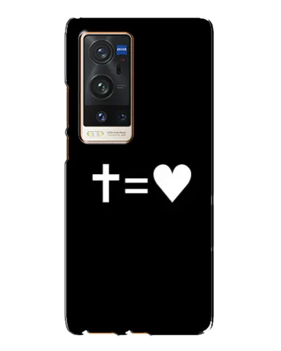 Чехол для Vivo X60 Pro Plus с картинкой «Крест и Сердце»