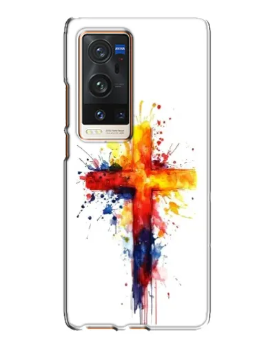 Чехол для Vivo X60 Pro Plus с картинкой «Акварельный крест»