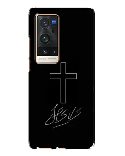 Чохол для Vivo X60 Pro Plus з картинкою «Графічний хрест Jesus»