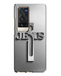 Чохол для Vivo X60 Pro Plus з картинкою «Металевий хрест Jesus»