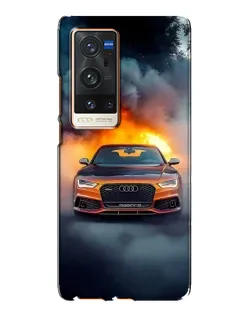Чохол для Vivo X60 Pro Plus з картинкою «Audi у вогняному диму»