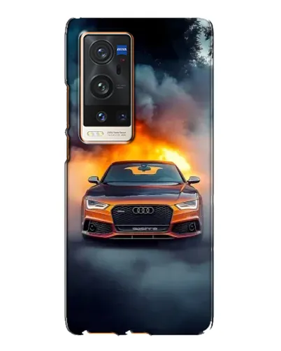 Чохол для Vivo X60 Pro Plus з картинкою «Audi у вогняному диму»