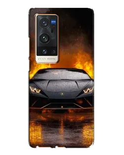 Чохол для Vivo X60 Pro Plus з картинкою «Lamborghini у вогні»