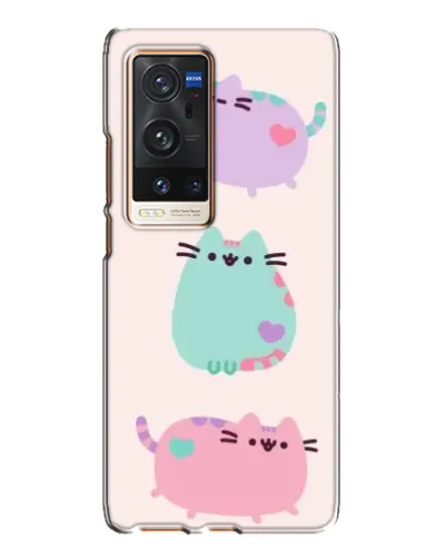 Чехол для Vivo X60 Pro Plus с картинкой «Pusheen трио»