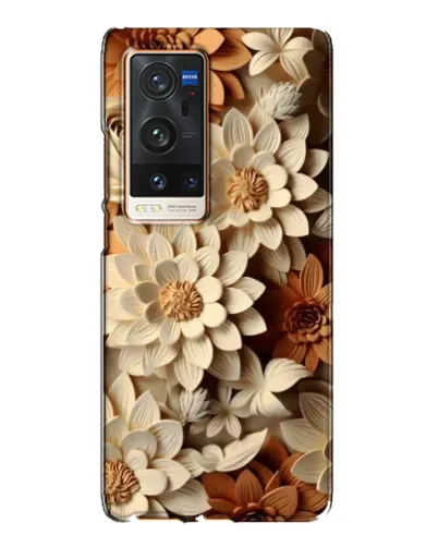 Чехол для Vivo X60 Pro Plus с картинкой «Бежевый флористический декор»