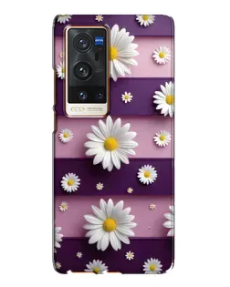Чехол для Vivo X60 Pro Plus с картинкой «Ромашки на фиолетовом»