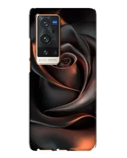 Чехол для Vivo X60 Pro Plus с картинкой «Шелковая черная роза»