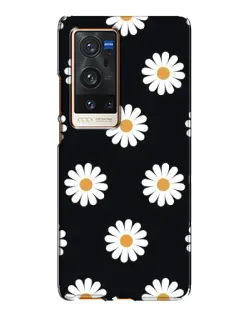 Чехол для Vivo X60 Pro Plus с картинкой «Ромашки на черном»