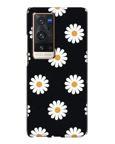Чехол для Vivo X60 Pro Plus с картинкой «Ромашки на черном»