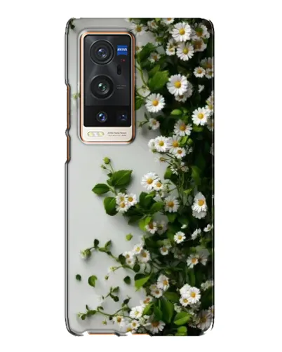 Чехол для Vivo X60 Pro Plus с картинкой «Ветка мелких белых цветов»