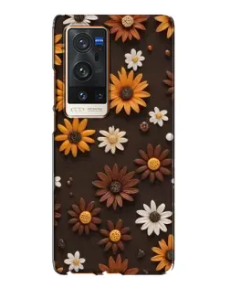 Чехол для Vivo X60 Pro Plus с картинкой «Узор из маленьких подсолнухов»