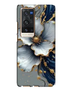 Чехол для Vivo X60 Pro Plus с картинкой «Белый цветок и золотой флюид»