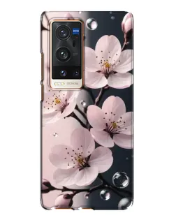 Чехол для Vivo X60 Pro Plus с картинкой «Нежная сакура и капли»