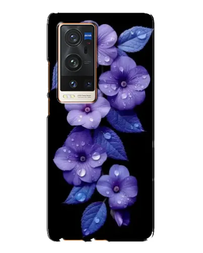 Чехол для Vivo X60 Pro Plus с картинкой «Фиолетовые цветы с росою»
