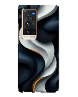 Чохол для Vivo X60 Pro Plus з картинкою «Об'ємні чорно-білі стрічки»