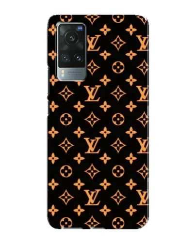 Чехол для Vivo X60 Pro с картинкой «Золотая монограмма LV»