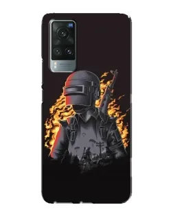 Чехол для Vivo X60 Pro с картинкой «PUBG — огненный силуэт»