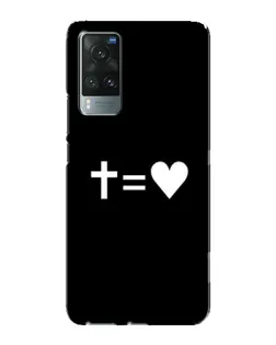 Чехол для Vivo X60 Pro с картинкой «Крест и Сердце»