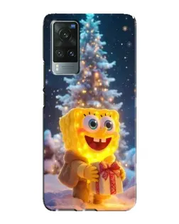 Чехол для Vivo X60 Pro с картинкой «Рождественский Спанч Боб»