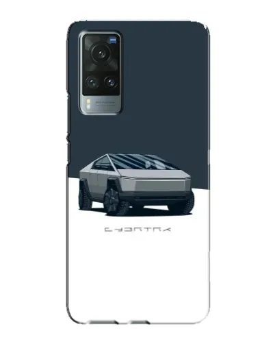 Чохол для Vivo X60 Pro з картинкою «Сріблястий Cybertruck Tesla»