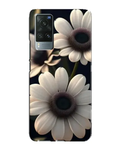 Чехол для Vivo X60 Pro с картинкой «Белые маргаритки макро»