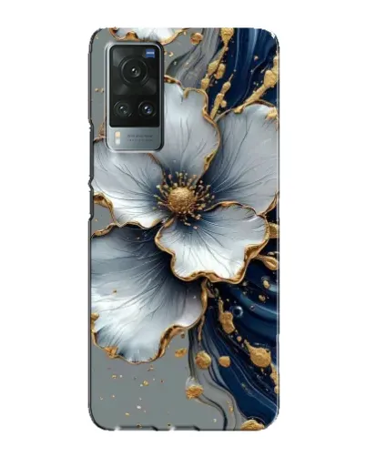 Чехол для Vivo X60 Pro с картинкой «Белый цветок и золотой флюид» Чехол для Vivo X60 Pro с картинкой «Белый цветок и золотой флюид»