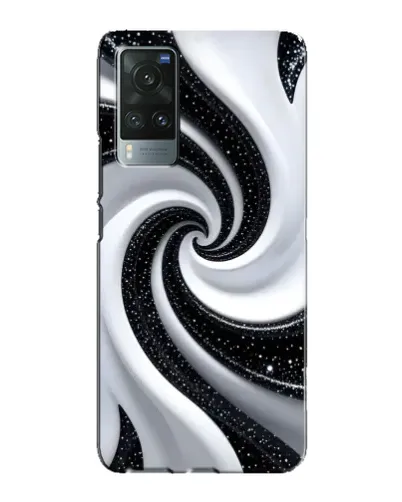 Чехол для Vivo X60 Pro с картинкой «Черно-белая спираль»