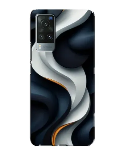 Чехол для Vivo X60 Pro с картинкой «Объемные черно-белые ленты»