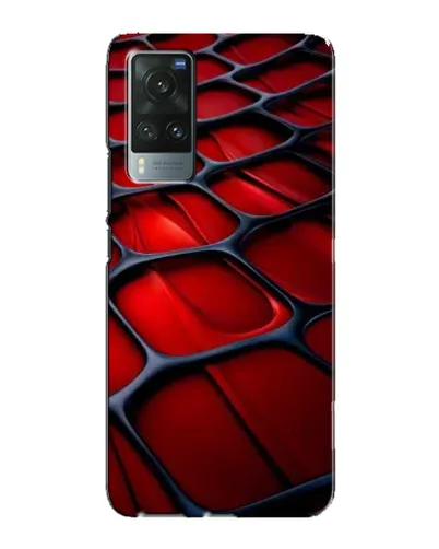 Чехол для Vivo X60 Pro с картинкой «Красная глянцевая сетка»