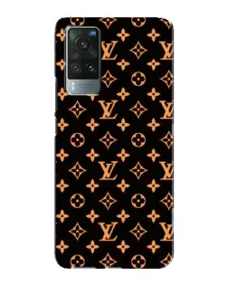 Чехол для Vivo X60 с картинкой «Золотая монограмма LV»