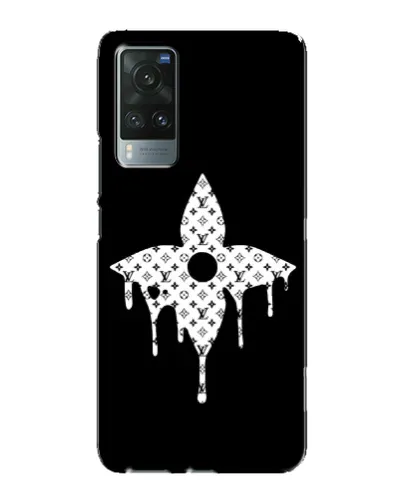 Чехол для Vivo X60 с картинкой «Цветочная монограмма»