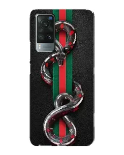 Чехол для Vivo X60 с картинкой «Gucci — змея на полосе»