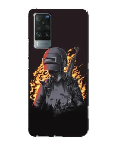 Чохол для Vivo X60 з картинкою «PUBG — вогняний силует»