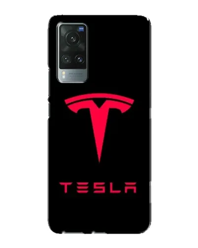 Чехол для Vivo X60 с картинкой «Tesla Red Logo»