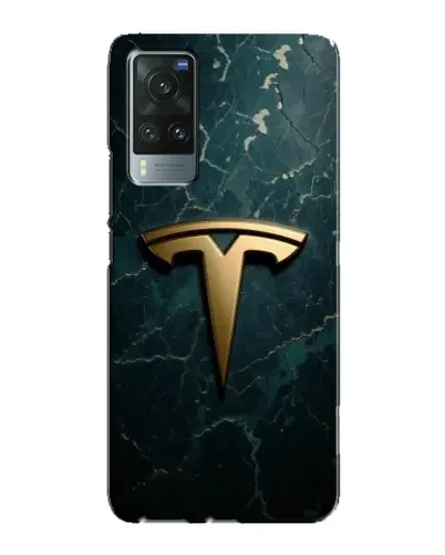 Чехол для Vivo X60 с картинкой «Мраморная Tesla Gold»
