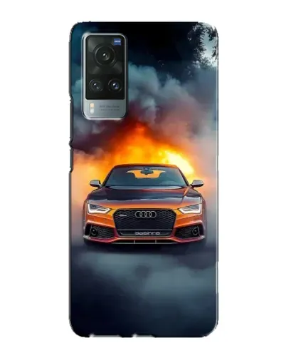 Чехол для Vivo X60 с картинкой «Audi в огненном дыму» Чехол для Vivo X60 с картинкой «Audi в огненном дыму»