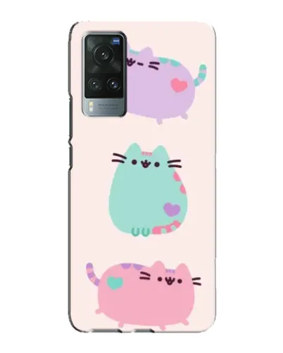 Чехол для Vivo X60 с картинкой «Pusheen трио»